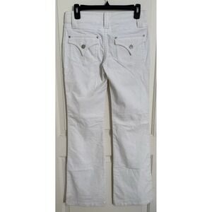Vintage Y2K Low Rise Bootcut Corduroy Pants White Western Flap Pockets Preppy